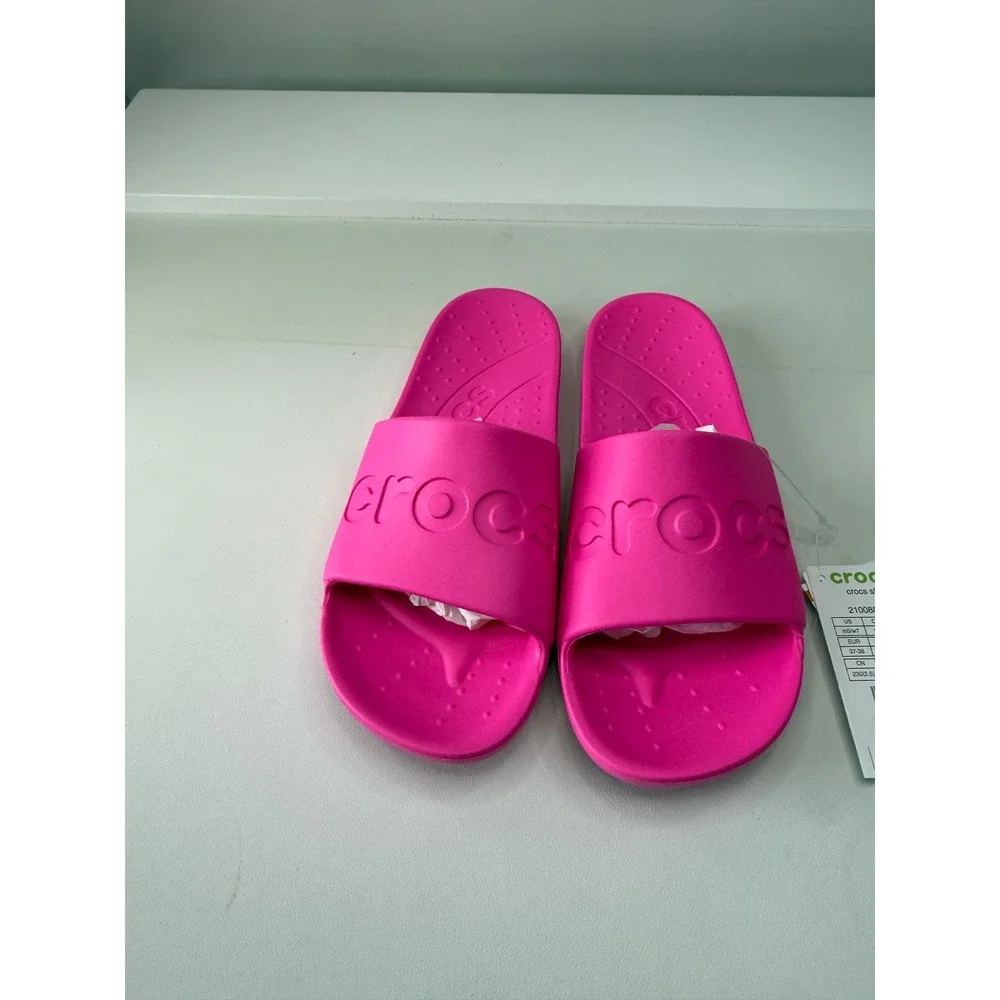Crocs‎ Classic Slide Sandals Hot Fuschia Pink Womens 7 210088-6TW NEW